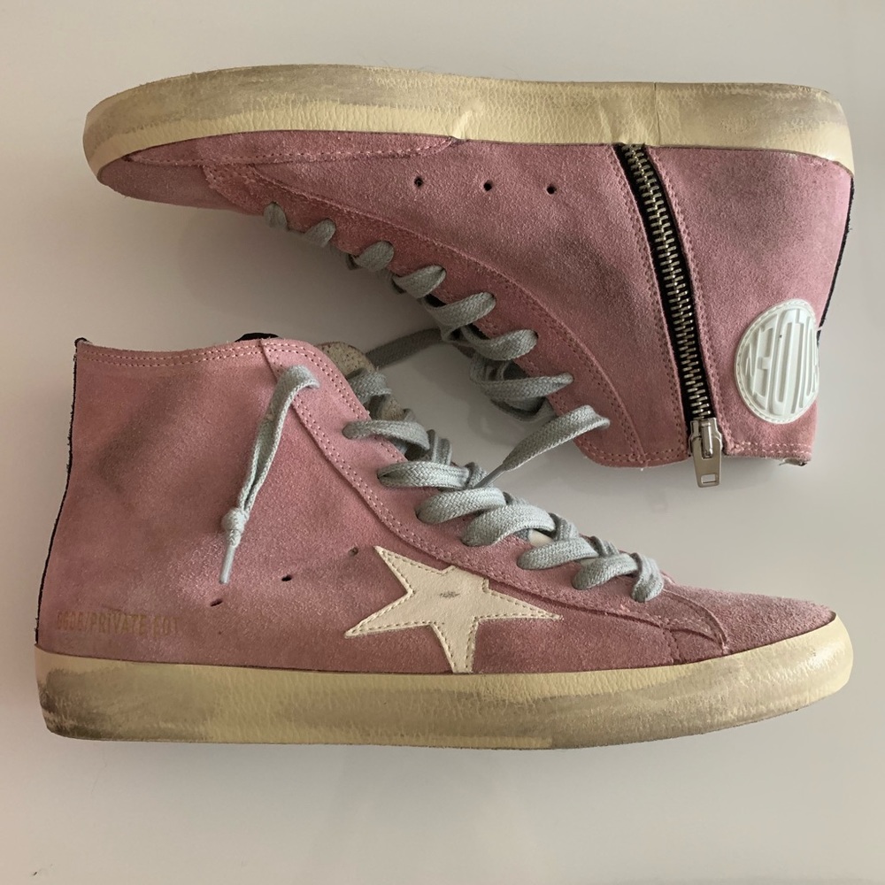 NWOT Golden Goose Pink Suede Francy Sneakers